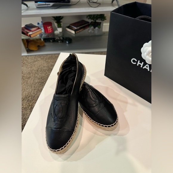 I am selling my Chanel Black leather espadrilles. - Picture 3 of 3
